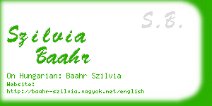 szilvia baahr business card